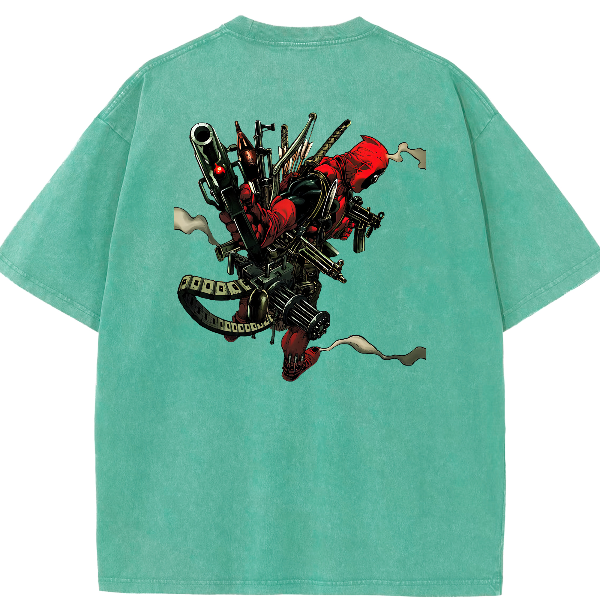 （画像用） Deadpool デッドプール 綿100% ヴィンテージ風 半袖Tシャツ（背面プリント）